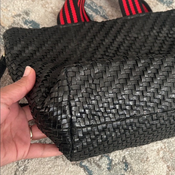 Clare V Bateau Tote Black Woven Leather Everyday Carryall Minimalist - Picture 10 of 16